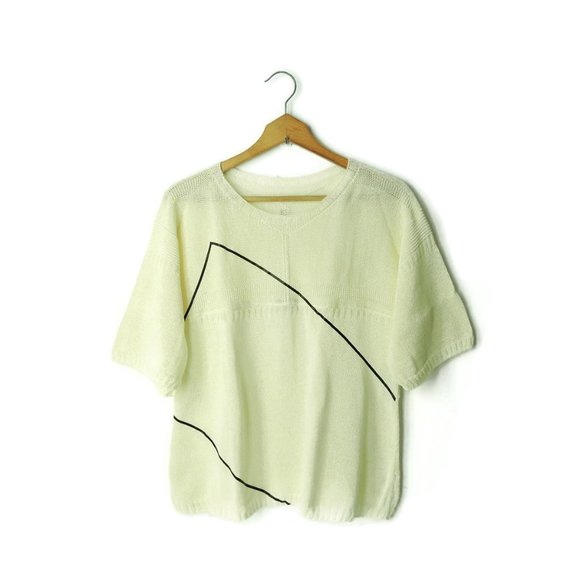 CHANEL 2pc twinset sweater set Ivory Black CC logo 2012 Spring Collection - Picture 5 of 14